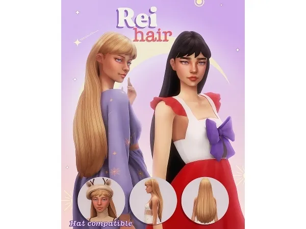 Maxis Match Rei hair - The Sims 4 Custom Content