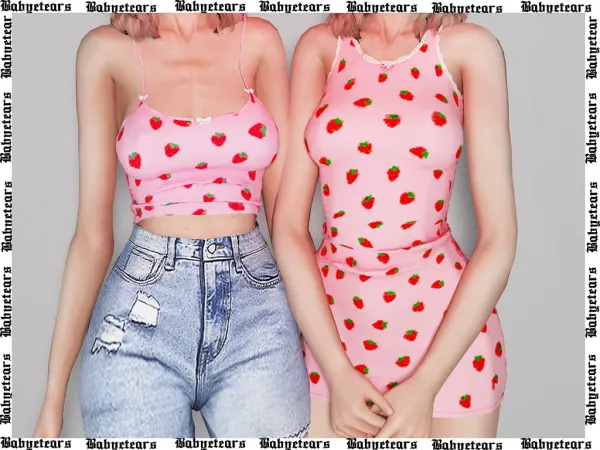 Alpha Strawberry set - The Sims 4 Custom Content