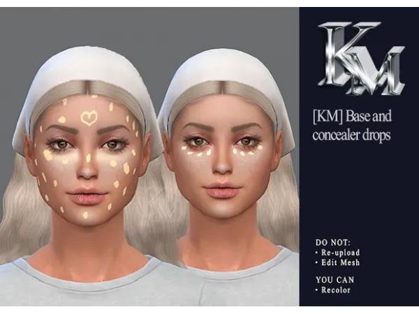 Alpha [KM] Base (face foundation) and concealer drops by kmcreations_ts4 - The Sims 4 Custom Content