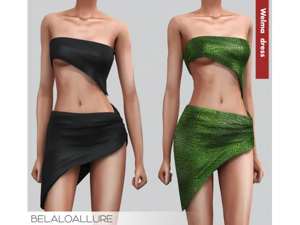 Alpha Belaloallure Welma dress by simsfinds - The Sims 4 custom content