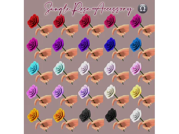 Alpha Single Rose Accessory by oydis - The Sims 4 Custom Content