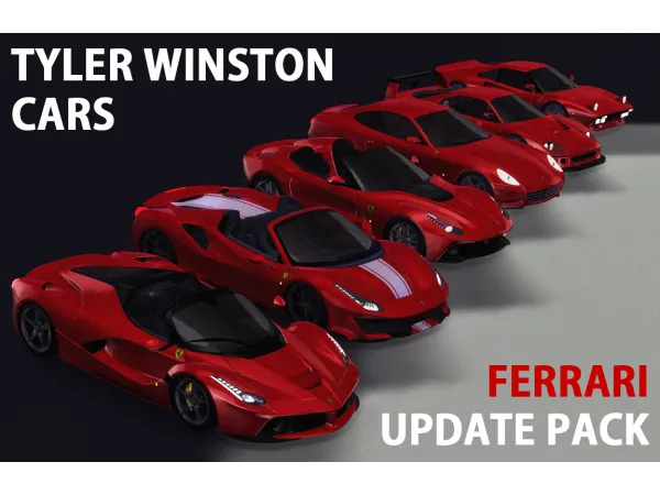Mix Tyler Winston Cars Ferrari Update Pack - The Sims 4 Custom Content