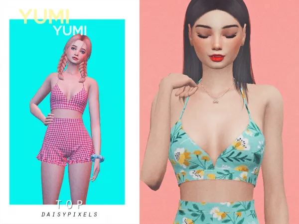 Alpha Yumi Top ( ) by daisypixels - The Sims 4 Custom Content