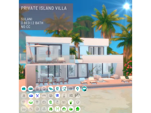 Mix PRIVATE ISLAND VILLA - The Sims 4 Custom Content