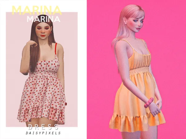 Alpha Marina Dress ( ) by daisypixels - The Sims 4 Custom Content