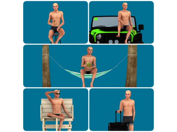 Mix A DAY IN THE RESORT MALE VERSION - The Sims 4 Custom Content