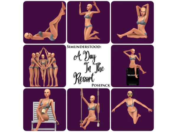 Mix A DAY IN THE RESORT FEMALE VERSION - The Sims 4 Custom Content