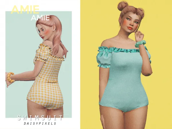 Alpha Amie Swimsuit ( ) by daisypixels - The Sims 4 Custom Content