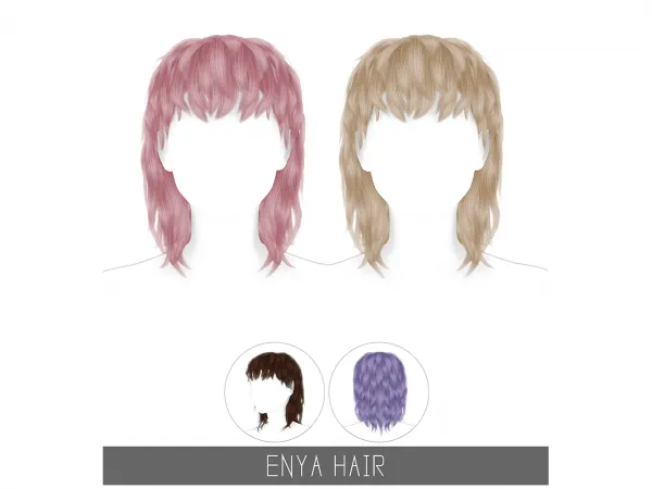 Alpha ENYA HAIR - The Sims 4 Custom Content