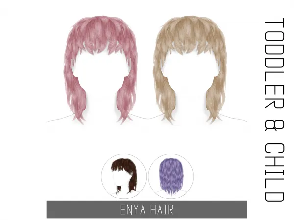Alpha ENYA HAIR TODDLER CHILD - The Sims 4 Custom Content