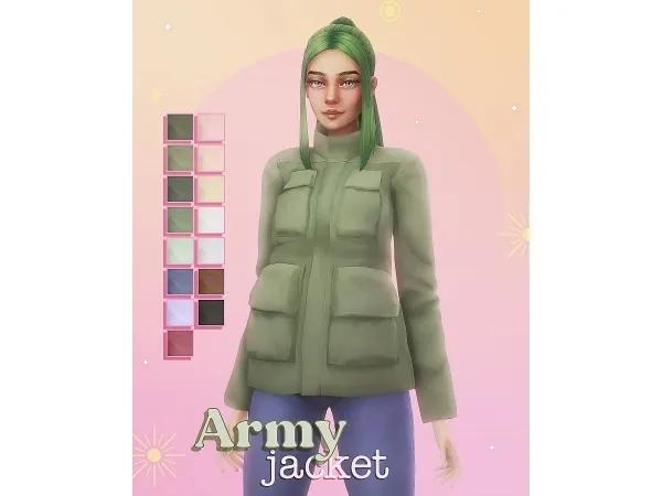 Maxis Match Army jacket - The Sims 4 Custom Content