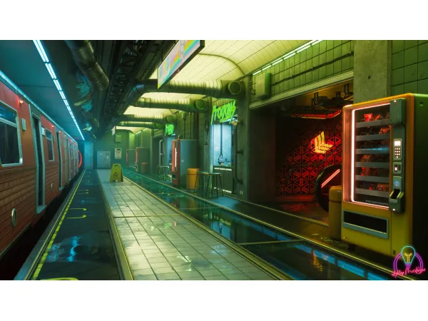 Mix Froggy's Neon Subway CAS Background by HexTotem91 - The Sims 4 Custom Content