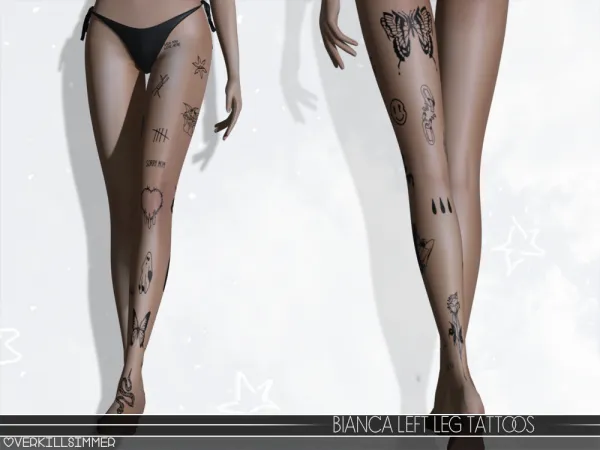 Mix Bianca left leg tattoos - The Sims 4 Custom Content