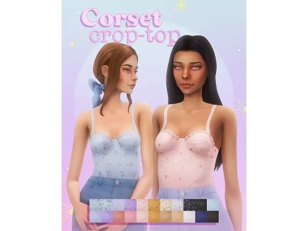 Maxis Match Corset crop top - The Sims 4 Custom Content
