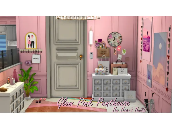 Maxis Match Glam Pink Penthouse - The Sims 4 Custom Content