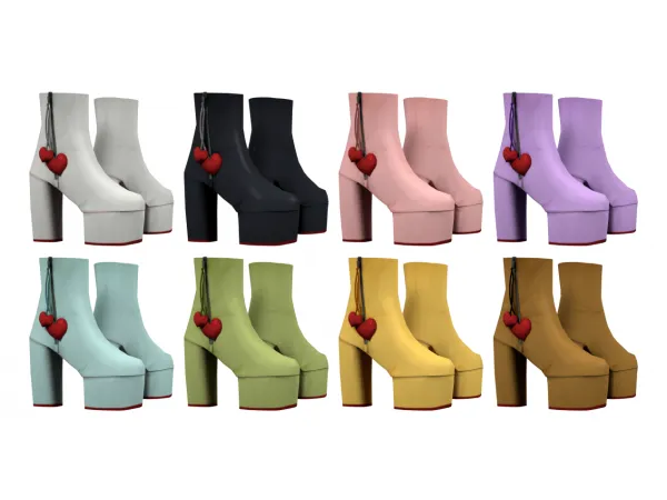 Alpha Heartstomper Ankle Boots by ELU - The Sims 4 Custom Content