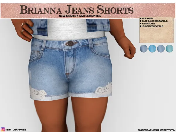 Alpha Brianna Jeans by simtographies - The Sims 4 Custom Content