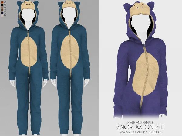 Alpha SNORLAX ONESIE MALE AND FEMALE - The Sims 4 Custom Content