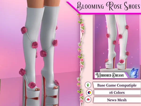 Alpha Blooming Rose Shoes (SLIDER) (Free) - The Sims 4 Custom Content