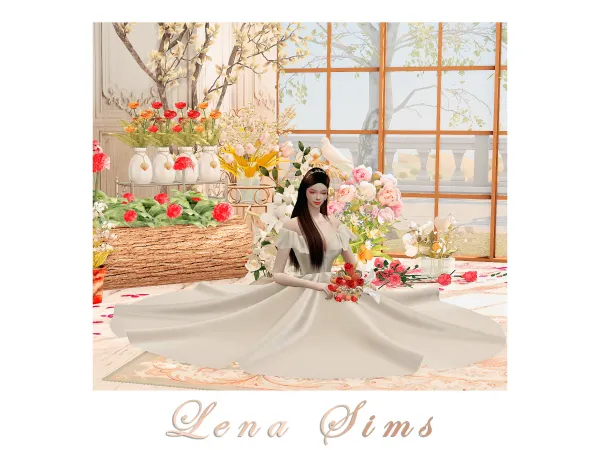 Alpha [Lena Sims] Sitting A Dress Pose Set by Lena Sims - The Sims 4 Custom Content
