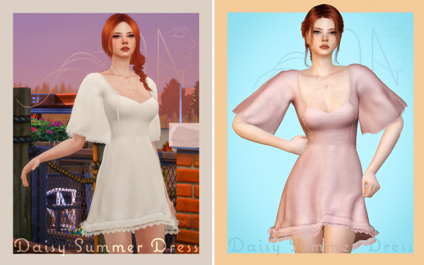 Maxis Match Daisy Summer Dress by sorensms - The Sims 4 Custom Content