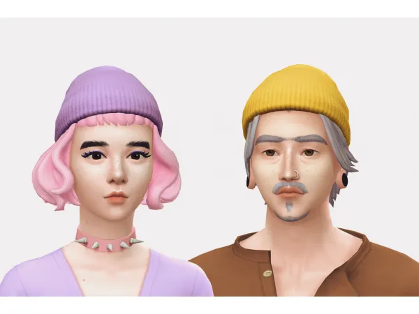 Maxis Match BG beanie choker recolor by kouzeesim - The Sims 4 Custom Content