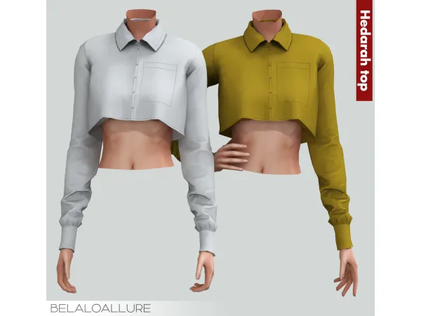 Alpha Belaloallure Hedarah top by simsfinds - The Sims 4 Custom Content