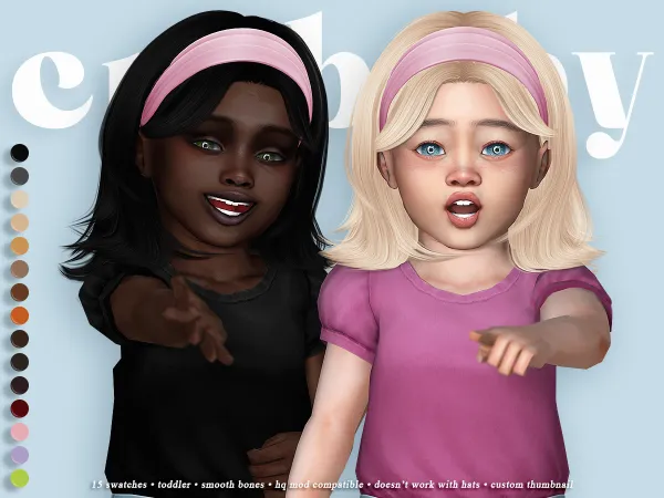 Alpha crybaby harper hair (nightcrawler) toddler - The Sims 4 Custom Content