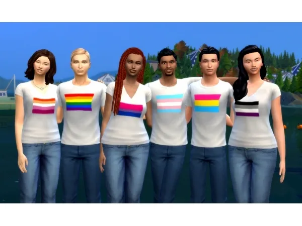 Maxis Match BASIC PRIDE SHIRT RECOLOR - The Sims 4 Custom Content