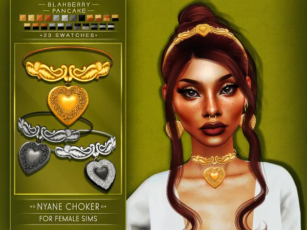 Alpha BlahberryPancake Nyane Choker (F) - The Sims 4 Custom Content