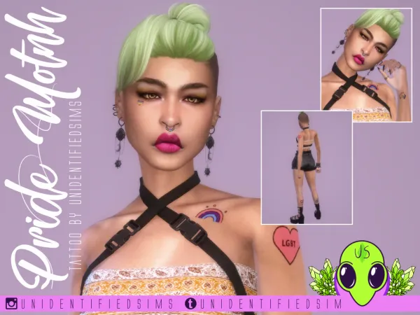 Mix Pride Month Tattoo - The Sims 4 Custom Content