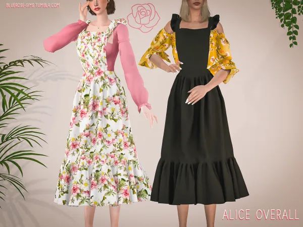 Alpha Alice Overall Skirt BRsims - The Sims 4 Custom Content