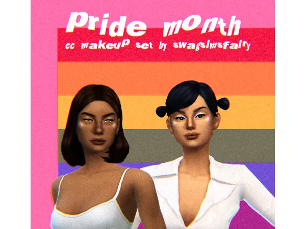 Maxis Match pride month makeup set by swagsimsfairy - The Sims 4 Custom Content
