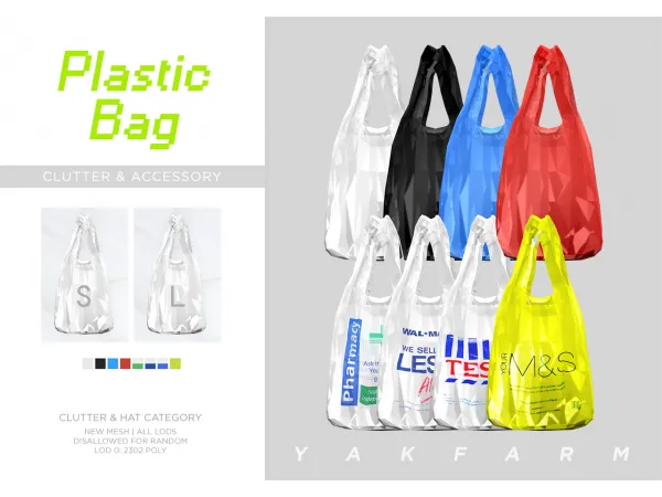 Alpha [YAKFARM] Plastic Bag - The Sims 4 Custom Content