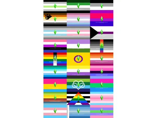 Maxis Match Pride Flags Loading Screens Collection by lunalobasims - The Sims 4 Custom Content