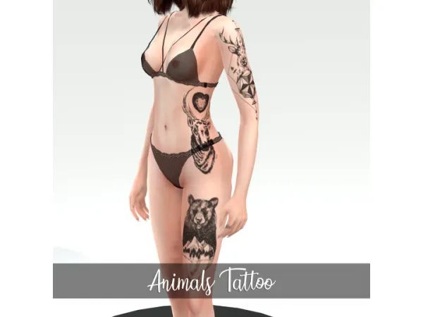 Mix Animals tattoo (Patreon Early Access) - The Sims 4 Custom Content