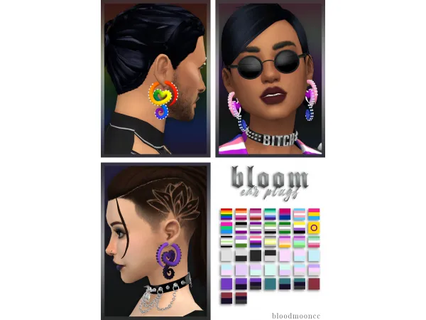 Maxis Match Bloom Ear Plugs - The Sims 4 Custom Content