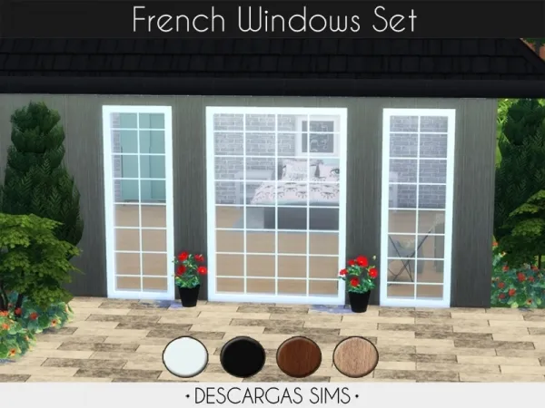 Maxis Match French Windows Set - The Sims 4 Custom Content