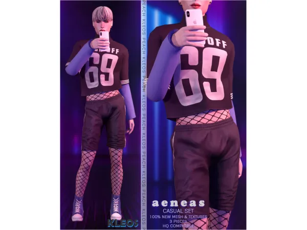 Alpha MYOBI aeneas casual set - The Sims 4 Custom Content