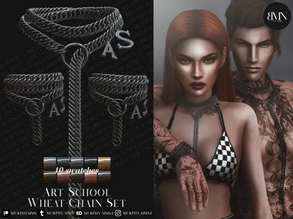 Alpha Art School Wheat Chain Set - The Sims 4 Custom Content