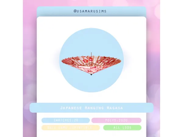 Mix Japanese Hanging Wagasa by usamarusims - The Sims 4 Custom Content