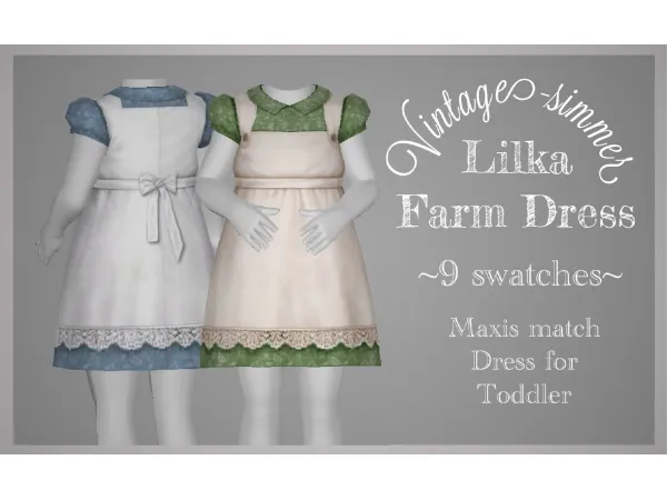 Alpha Lilka Farm Dress - The Sims 4 Custom Content