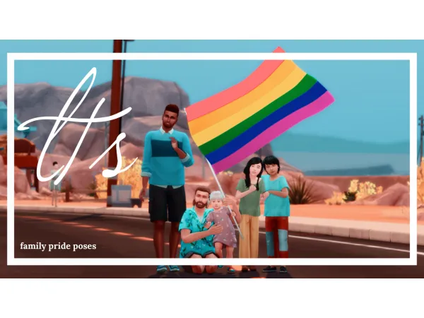 Mix family pride poses by legacythesims - The Sims 4 Custom Content