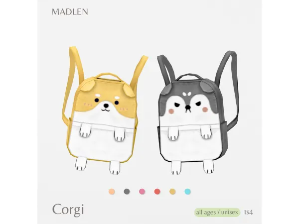 Maxis Match Corgi Backpack by Madlen - The Sims 4 Custom Content