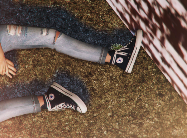 Alpha MMSIMS Positive Sneakers Flowers by simsfinds - The Sims 4 Custom Content