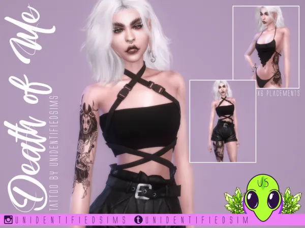 Mix Death of Me Tattoo - The Sims 4 Custom Content
