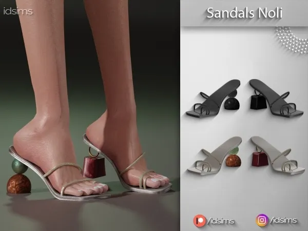 Alpha Sandals Noli by polygoncouture - The Sims 4 custom content