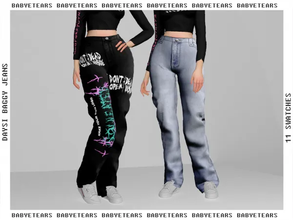 Alpha DAYSI BAGGY JEANS - The Sims 4 Custom Content