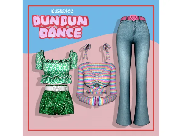 Alpha [RIMINGS] DUN DUN DANCE OUTFIT by RIMINGS - The Sims 4 Custom Content