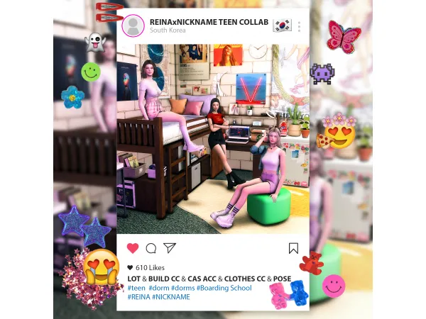 [REINAxNICKNAME] TEEN COLLAB by Reina Sims4